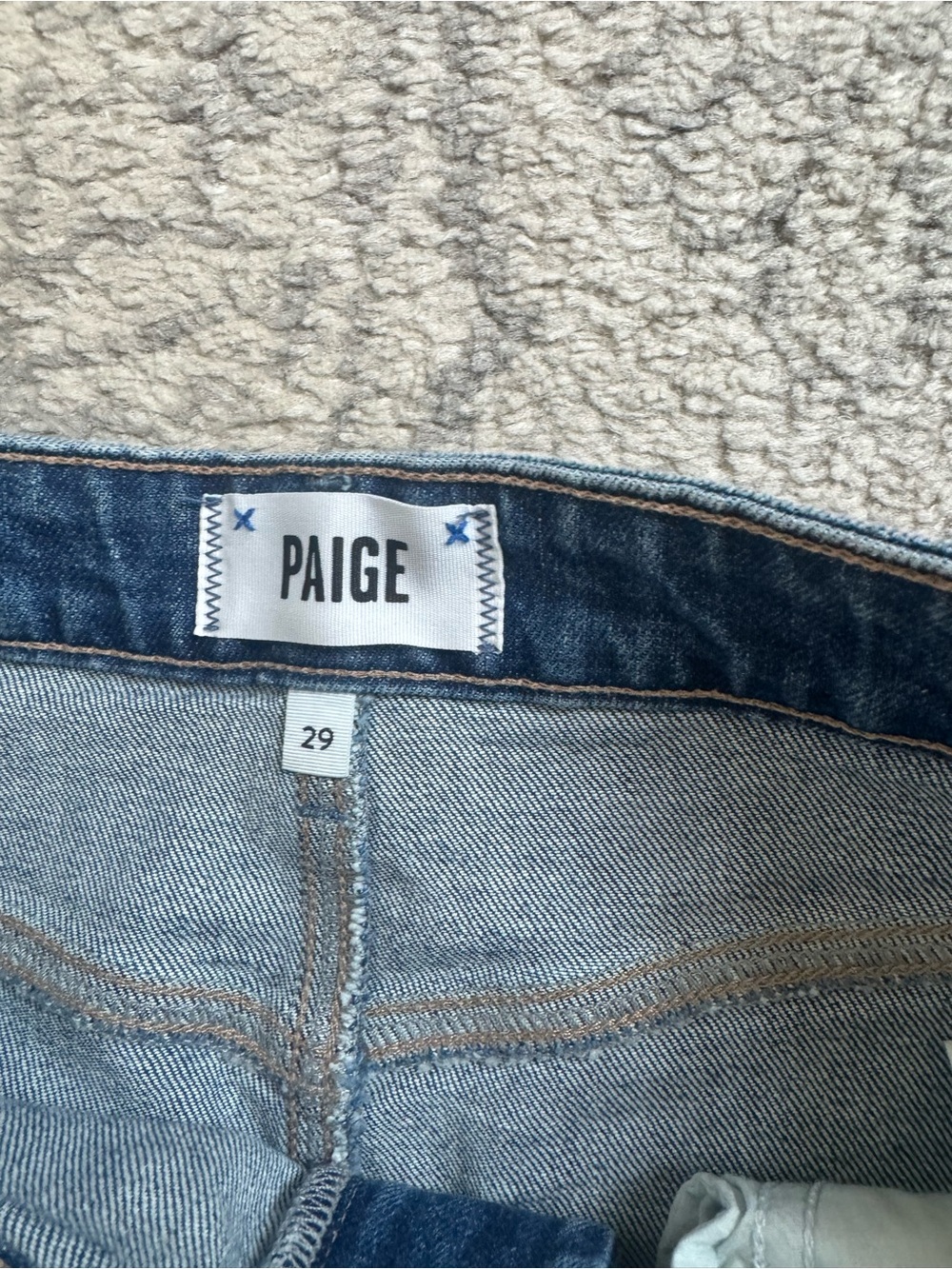 PAIGE Straight-Leg Dark Blue Denim Jeans - Picture 4 of 5